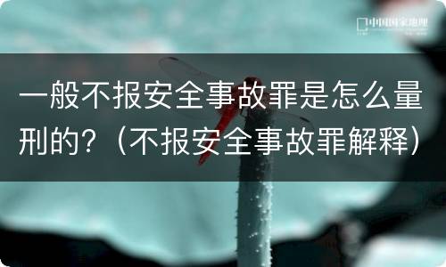 一般不报安全事故罪是怎么量刑的?（不报安全事故罪解释）
