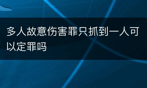 多人故意伤害罪只抓到一人可以定罪吗