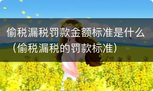 偷税漏税罚款金额标准是什么（偷税漏税的罚款标准）