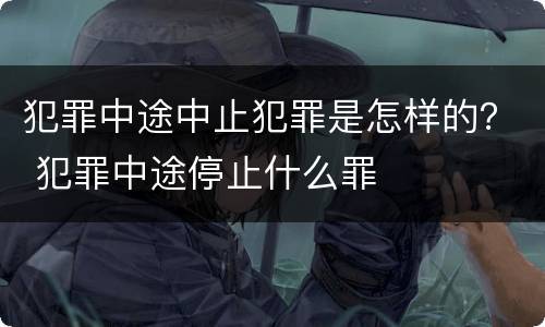 犯罪中途中止犯罪是怎样的？ 犯罪中途停止什么罪