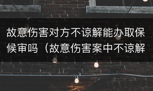 故意伤害对方不谅解能办取保候审吗（故意伤害案中不谅解能取保吗）