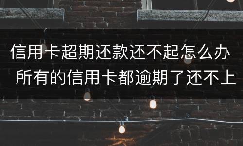 信用卡超期还款还不起怎么办 所有的信用卡都逾期了还不上,怎么办
