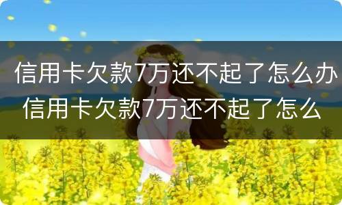 信用卡欠款7万还不起了怎么办 信用卡欠款7万还不起了怎么办呀