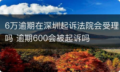 6万逾期在深圳起诉法院会受理吗 逾期600会被起诉吗
