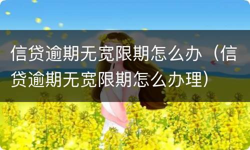 信贷逾期无宽限期怎么办（信贷逾期无宽限期怎么办理）