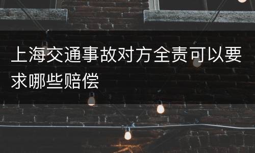 上海交通事故对方全责可以要求哪些赔偿