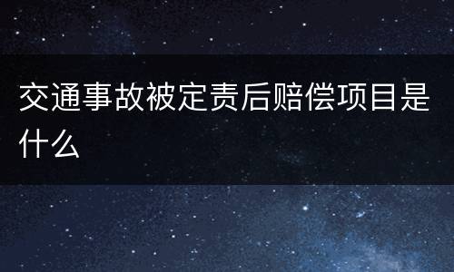 交通事故被定责后赔偿项目是什么