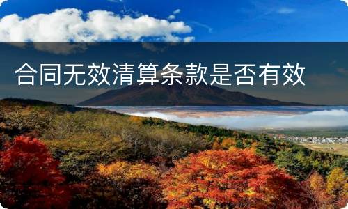 合同无效清算条款是否有效