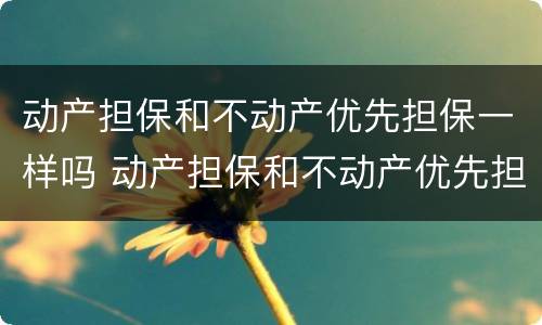 动产担保和不动产优先担保一样吗 动产担保和不动产优先担保一样吗