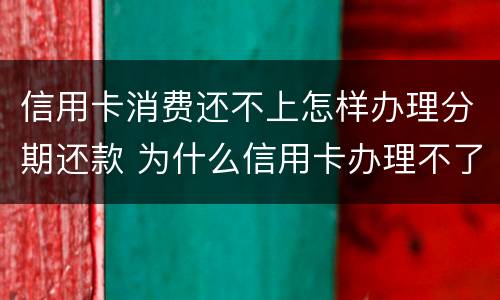 信用卡消费还不上怎样办理分期还款 为什么信用卡办理不了分期还款