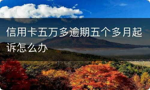 信用卡五万多逾期五个多月起诉怎么办