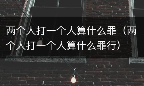 两个人打一个人算什么罪（两个人打一个人算什么罪行）