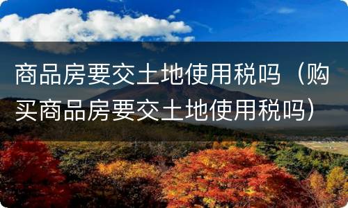 商品房要交土地使用税吗（购买商品房要交土地使用税吗）
