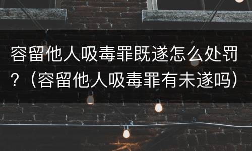 容留他人吸毒罪既遂怎么处罚?（容留他人吸毒罪有未遂吗）
