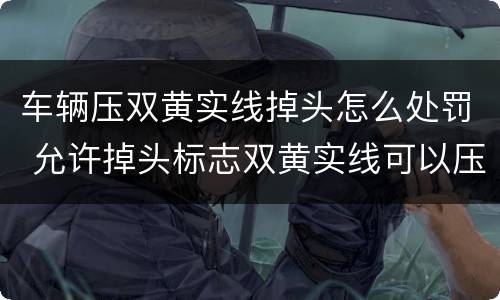 车辆压双黄实线掉头怎么处罚 允许掉头标志双黄实线可以压吗
