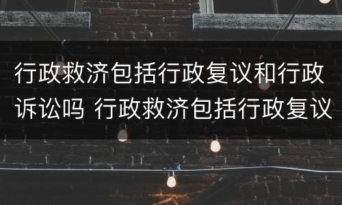 行政救济包括行政复议和行政诉讼吗 行政救济包括行政复议和行政诉讼吗为什么