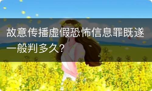 故意传播虚假恐怖信息罪既遂一般判多久？