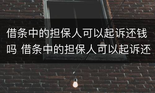 借条中的担保人可以起诉还钱吗 借条中的担保人可以起诉还钱吗有效吗