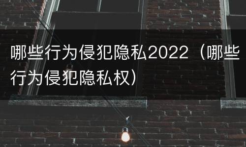 哪些行为侵犯隐私2022（哪些行为侵犯隐私权）