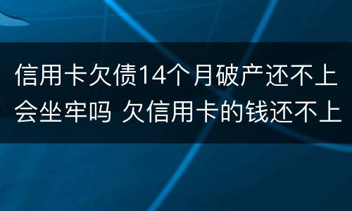 信用卡欠债14个月破产还不上会坐牢吗 欠信用卡的钱还不上能申请破产吗