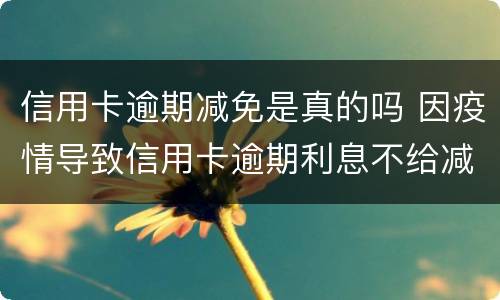 信用卡逾期减免是真的吗 因疫情导致信用卡逾期利息不给减免怎么办