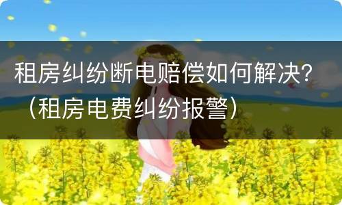 租房纠纷断电赔偿如何解决？（租房电费纠纷报警）