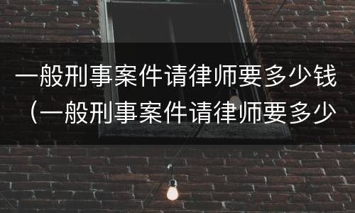 一般刑事案件请律师要多少钱（一般刑事案件请律师要多少钱一次）