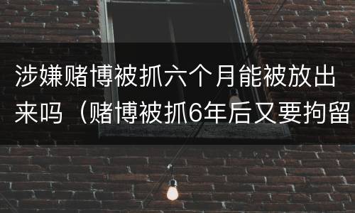 涉嫌赌博被抓六个月能被放出来吗（赌博被抓6年后又要拘留）