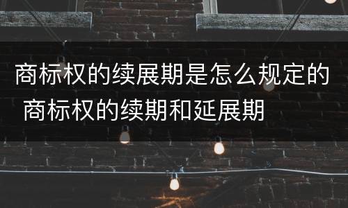 商标权的续展期是怎么规定的 商标权的续期和延展期