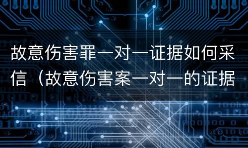 故意伤害罪一对一证据如何采信（故意伤害案一对一的证据）
