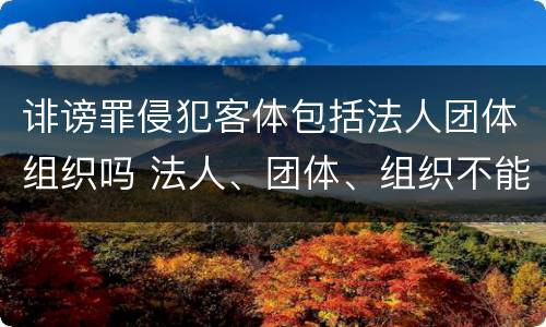 诽谤罪侵犯客体包括法人团体组织吗 法人、团体、组织不能成为诽谤罪的犯罪对象
