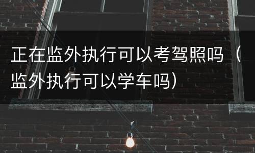 正在监外执行可以考驾照吗（监外执行可以学车吗）