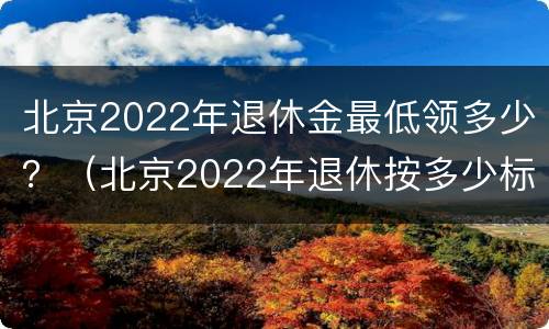 北京2022年退休金最低领多少？（北京2022年退休按多少标准）