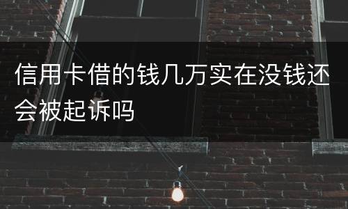 信用卡借的钱几万实在没钱还会被起诉吗