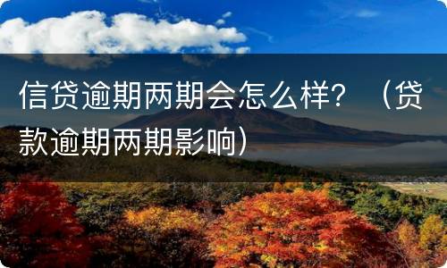 信贷逾期两期会怎么样？（贷款逾期两期影响）