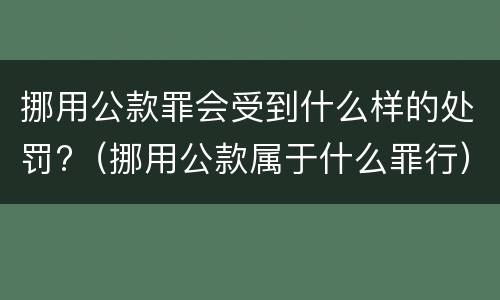 挪用公款罪会受到什么样的处罚?（挪用公款属于什么罪行）