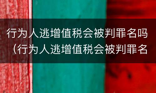 行为人逃增值税会被判罪名吗（行为人逃增值税会被判罪名吗知乎）