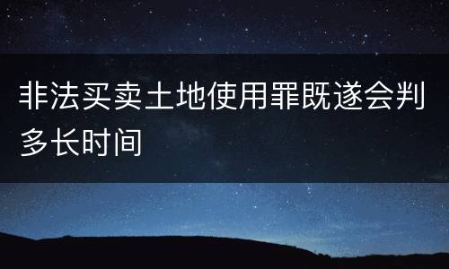 非法买卖土地使用罪既遂会判多长时间