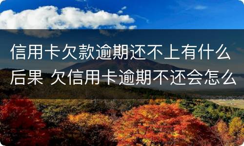 信用卡欠款逾期还不上有什么后果 欠信用卡逾期不还会怎么样