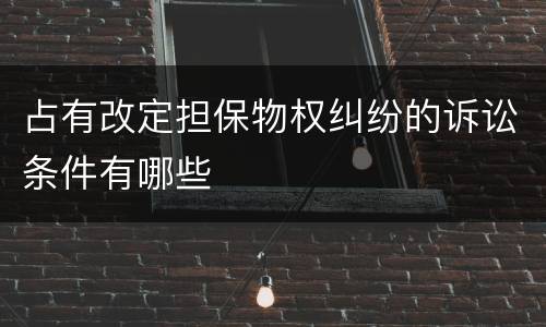 占有改定担保物权纠纷的诉讼条件有哪些