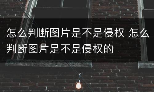 怎么判断图片是不是侵权 怎么判断图片是不是侵权的
