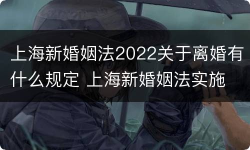 上海新婚姻法2022关于离婚有什么规定 上海新婚姻法实施