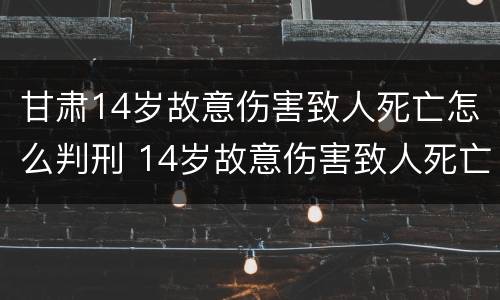 甘肃14岁故意伤害致人死亡怎么判刑 14岁故意伤害致人死亡 判决