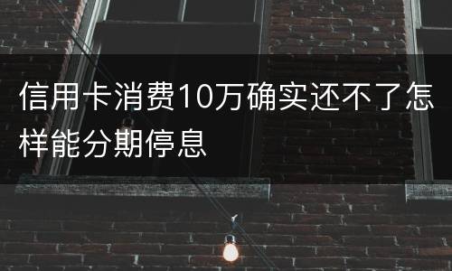信用卡消费10万确实还不了怎样能分期停息