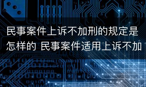 民事案件上诉不加刑的规定是怎样的 民事案件适用上诉不加刑原则
