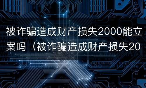 被诈骗造成财产损失2000能立案吗（被诈骗造成财产损失2000能立案吗怎么处理）