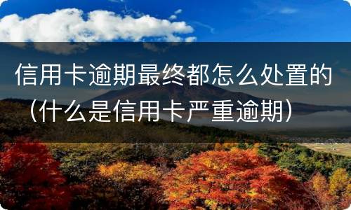 信用卡逾期最终都怎么处置的（什么是信用卡严重逾期）