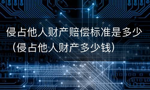 侵占他人财产赔偿标准是多少（侵占他人财产多少钱）