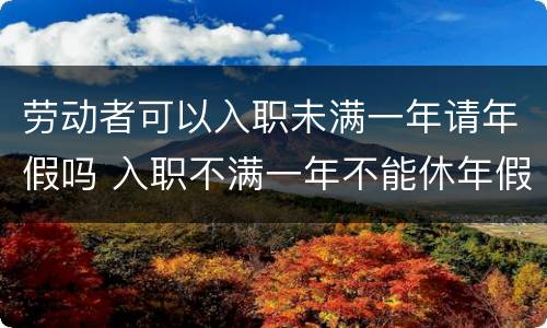 劳动者可以入职未满一年请年假吗 入职不满一年不能休年假