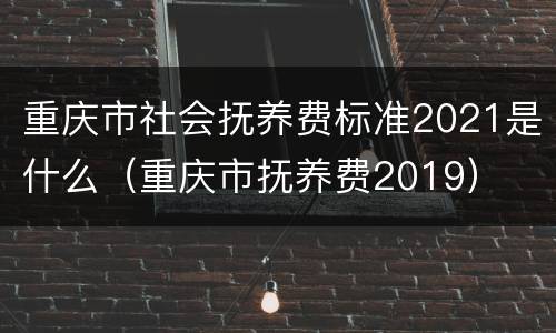 重庆市社会抚养费标准2021是什么（重庆市抚养费2019）